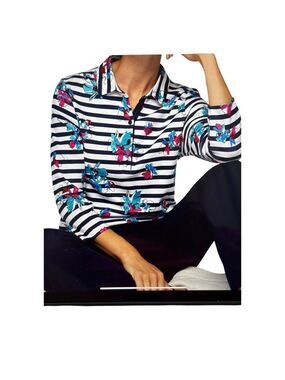 Rabe Striped Floral Polo Shirt